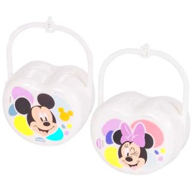 Imagem de Mickey e Minnie Kit Porta Chupeta Infantil Plasutil