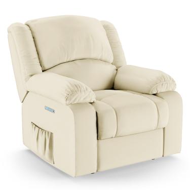 Imagem de Poltrona do Papai Reclinável Melim Elétrica LED PU Bege FH1 - D'Rossi