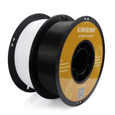 Imagem de Filamento de impressora 3D Kingroon PLA 1,75 mm 2 kg branco+preto - PO