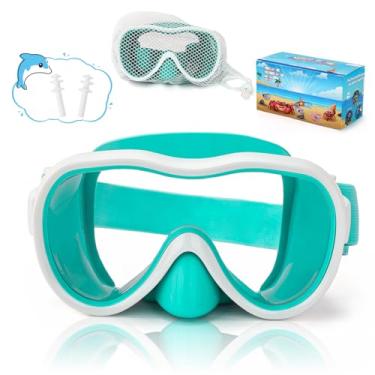 Imagem de iGym Óculos De Natação Para Crianças, Máscara De Mergulho Com Snorkel, Óculos De Natação Com Proteção Para O Nariz E Tiras Elásticas Largas, Capa Com Bolsa De Malha E Protetores Auriculares