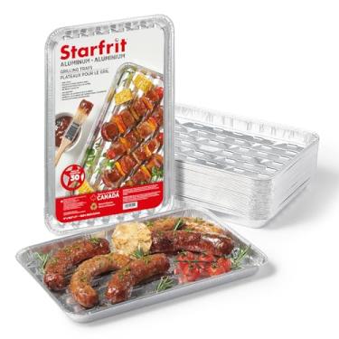 Imagem de Starfrit (Pacote com 30 bandejas de alumínio para grelhar – recicláveis – descartáveis – perfeitas para churrasco