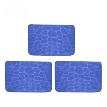 Imagem de Kit 1-4 Tapete de Porta Para Banheiro Macio Antiderrapante para Sala e Quarto 60x40cm(KIT3-Azul Claro)