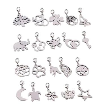 Imagem de Kit 3 Berloques Pingentes Charms Corte a Laser em Aço Inoxidável Não Perde a Cor