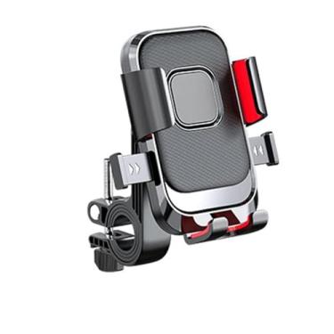 Imagem de Suporte de telefone de bicicleta, braçadeira de celular para guidão de motocicleta, clipe de telefone de scooter para iPhone 16 15 Pro Max/Plus, 14 Pro Max, S9, S10 e mais smartphones de 4,7 a 7,2