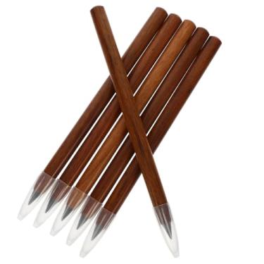 Imagem de HOMSFOU 6 lápis eternos sem tinta, design de madeira, conveniente, sem afiação, escrita para estudantes e artistas para esboçar, desenhar e