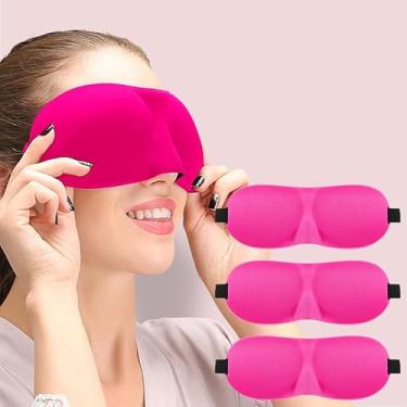 Imagem de Máscara de dormir para dormir de costas e de lado, pacote com 3, máscaras oculares 3D com bloqueio de luz 100% para dormir, cobertura para olhos com pressão zero para mulheres e homens, leve e
