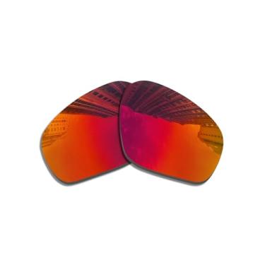 Imagem de Lentes de reposição para óculos de sol Oakley Field Jacket OO9402/polarizadas de 1,5 mm/fácil de instalar (ouro K), Vermelho escuro, 65*47mm