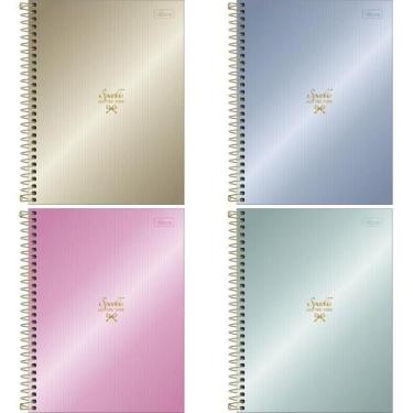 Imagem de Caderno 10X1 Capa Dura Colegial WEST Village 160 Folhas Pacote com 04 