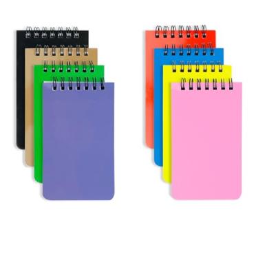 Imagem de KTOJOY 8 Pack Pocket Notebook Small 3x5 Waterproof Spiral Notepads With Lined Pages, Small Top Spiral Notebook Little Mini Memo Steno Note Pads for Outdoor Home Office College School