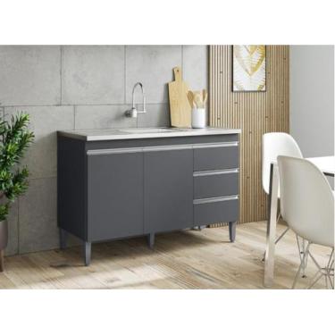 Imagem de Balcão de Cozinha Gabinete 100cm Andréia Sem Tampo AJL - AJL MÓVEIS, C