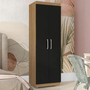 Imagem de Armário Organizador Multiuso 2 Portas Sabrina AJL Móveis, Amêndoa Pret