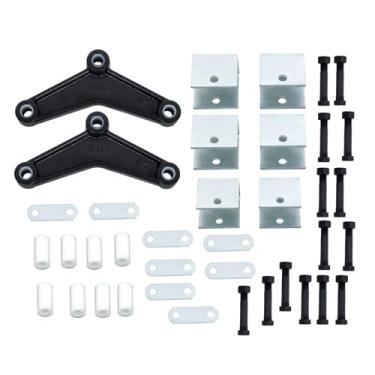 Imagem de GXYWADY Kit de suspensão de eixo de reboque em tandem de mola de olho duplo de substituição para molas de furo duplo de 3,5 cm de largura inclui kit de equalizador/kit de suspensão/kit de liberação