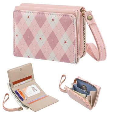 Imagem de Linda carteira xadrez infantil para meninas de 6 a 14 anos – Carteira infantil de Natal, presentes de aniversário para meninas pequenas ou adolescentes, rosa, 4.3 x 3.4 x 1.4 in