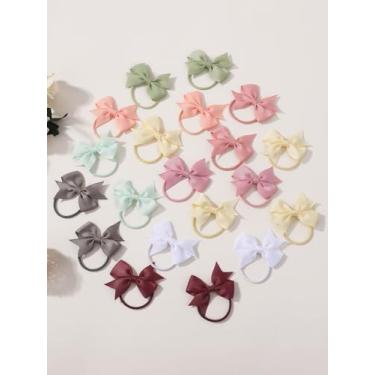 Imagem de Laços de cabelo com laços, 20 peças de prendedores de rabo de cavalo pequenos elásticos elásticos elásticos de 5 cm para jovens