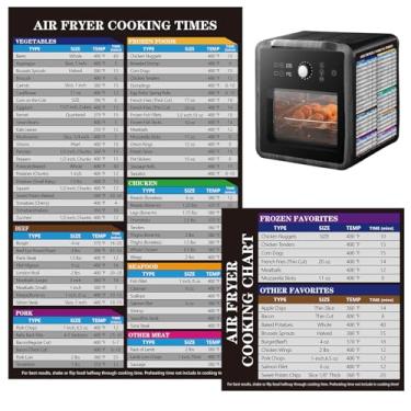 Imagem de UBeesize Conjunto de folhas magnéticas para fritadeira de ar, conjunto de tabela de tempo da Airfryer