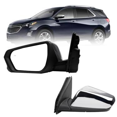 Imagem de Dasbecan Espelho lateral do motorista compatível com Chevy Equinox GMC Terrain 2018-2023 com vidro aquecido elétrico/dobrável manual/memória/luz de ponto cego/substituição de seta # GM1320618 capa de