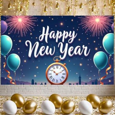 Imagem de Celebração de Ano Novo Suporte de Fotos Festivas Sinal de Férias Design de Fogos de Artifício Banner Feliz Ano Novo para Sessão de Fotos Encontros Festivos