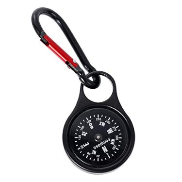 Imagem de Bússola de sobrevivência para acampamento, chaveiro portátil de bolso, bússola, ferramenta de navegação de sobrevivência, caminhada com mosquetão para caça ao ar livre, escalada, mochilão