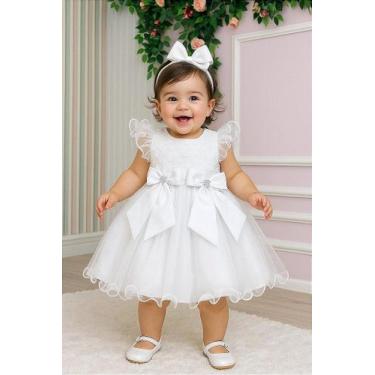 Imagem de Vestido Marie Bebe Mia Branco para Meninas - Elegante e Confortável, B