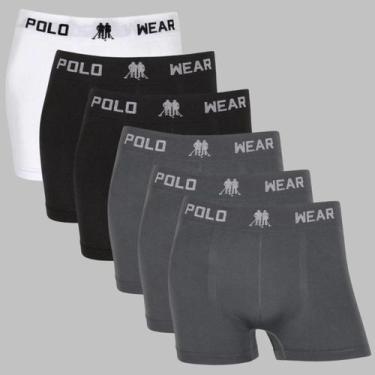Imagem de Kit 6 Cuecas Boxer Masculina Polo Wear Seamless Microfibra, 1branco, 2