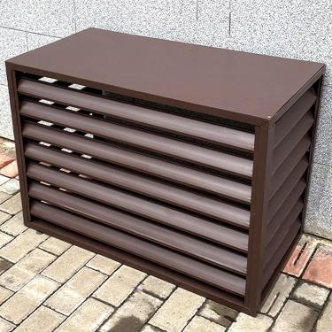 Imagem de Suporte De Ar Condicionado De Tela De Cerca Externa, Capa Protetora De Estrutura Externa De Ar Condicionado De Liga De Alumínio, Prateleira De Plantas Com Venez, Brown, 100CMx50CMx70CM