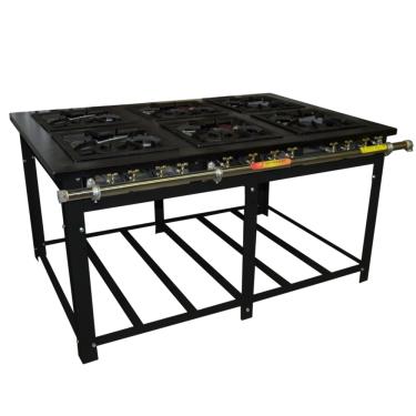 Imagem de Fogão Industrial Lateral 6 Bocas Duplas Baixa Pressão 40x40 Venâncio M6
