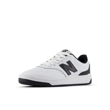Imagem de New Balance Tênis infantil unissex Bb80 V1 com cadarço, Branco/preto, 19