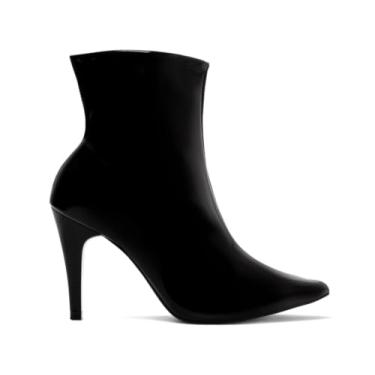 Imagem de Bota Cano Curto com Zíper na cor Preto na lateral interna, Salto Fino 9cm, Torricell@, Ref. 65-17B, Cor: Preto (Padrao, BR, Adulto, Numérico, 34)