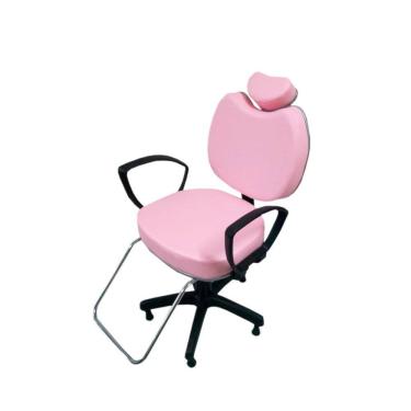 Imagem de Cadeira Salão Cabeleireiro Vick Simples Rosa Bebê 120kg