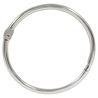 Imagem de LDEXIN 12 anéis de fichário de folhas soltas de 6 cm, anéis de livro banhados a níquel de metal para folhas soltas, cartões flash, chaveiros, álbuns, cartões de índice, fotos, para escola, casa ou