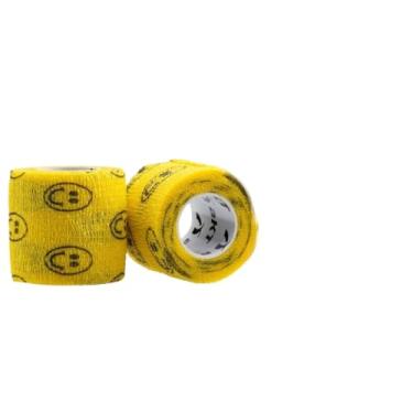 Imagem de Elástico Reforçado, Kit 10 Bandagem Elástica Adesiva Flexível Atadura 5 cm x 4.5m Joelheira Tornozelo Tatuagem Pets(KIT 10 AMARELO SMILE)