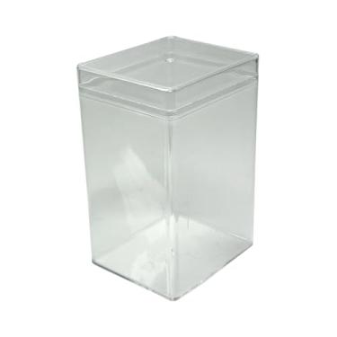 Imagem de Kit 10 Unidades Cake Box Pequena Caixa Acrílico Retangular Com Tampa Para Doces Sobremesas e Bolo