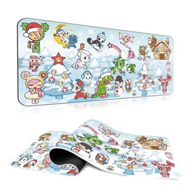 Imagem de Tokidoki Unicorno Mouse Pad Grande Gaming Computador Mouse Pad Teclado Estendido Acessórios de Mesa para Computador de Escritório Laptop (Dia da Neve 89,9 x 39,9 cm)