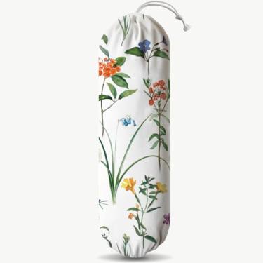 Imagem de Suporte de saco de plástico de primavera, suporte de armazenamento de sacolas de compras de flores, organizador de sacolas de supermercado para despensa de cozinha doméstica, presentes de inauguração