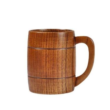 Imagem de Caneca de cerâmica, barril de madeira, capacidade de 350 ml, design rú