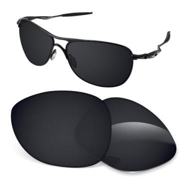 Imagem de Lentes de substituição de 1,5 mm compatíveis com óculos de sol Oakley Crosshair New 2012 OO4060, antiarranhões e resistentes a impactos - preto escuro polarizado