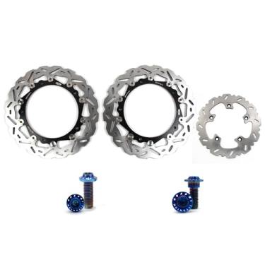 Imagem de Arashi Discos de freio dianteiros traseiros rotores com parafusos de montagem para BMW R1200RT 2014-2015, R1200RS 2015-2020, R1250RT 2019-2022 Sport 2019, peças de acessórios de substituição de