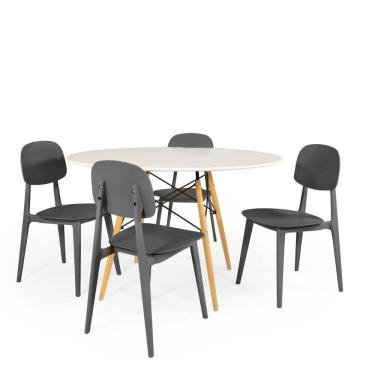 Imagem de Conjunto Mesa De Jantar Redonda Eiffel-4 Cadeiras Itália