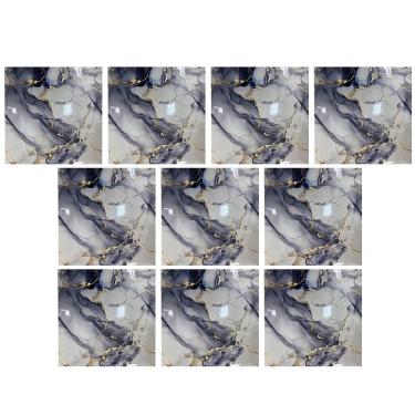 Imagem de Placa Adesiva Marmore 3D Kit 10 uni Obra Reforma Papel de Parede Autocolante Casa Cozinha Banheiro Ambiente Moderno