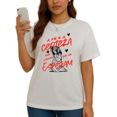 Imagem de Camiseta Feminina Fé é a Certeza de Coisas Que Se Esperam - Hipsters, 