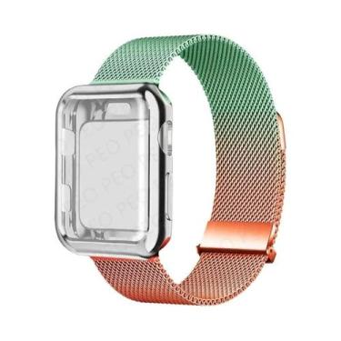 Imagem de Pulseira De Metal Com Fecho Magnético Para Apple Watch, 45mm 44mm 38mm