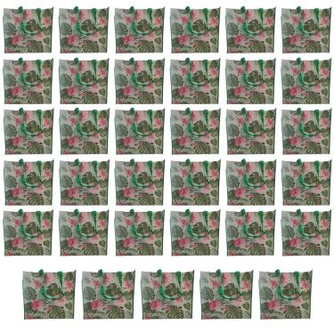 Imagem de Bolsa Ecobag Sacola De Ombo Kit 35 Uni Compras Mercado Dobravel Alças Resistente Reutilizavel