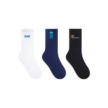 Imagem de Kit/3 Meia Cano Longo Selene 4082.003 Masculina Algodão T. 39/43, 39-4