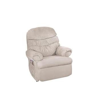 Imagem de Poltrona do Papai Reclinável Revestimento Aveludado em Suede Areia Barão Casa Imperial