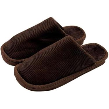 Imagem de Pantufa Masculina Lisa, Marrom, Tamanho 44/45