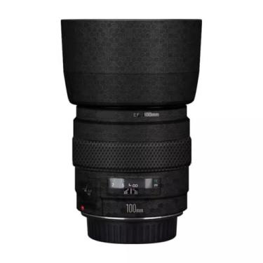 Imagem de EF 100 2 adesivo para lente de câmera revestimento película protetora protetor corporal decalque skin para Canon EF 100 mm F2 USM (favo de mel preto)