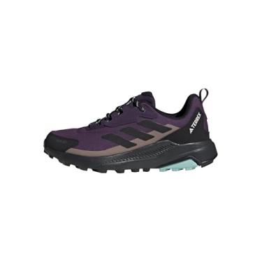Imagem de adidas Tênis de caminhada feminino Terrex Anylander Rain.rdy, Aurora ameixa/preto/marrom traço, 40