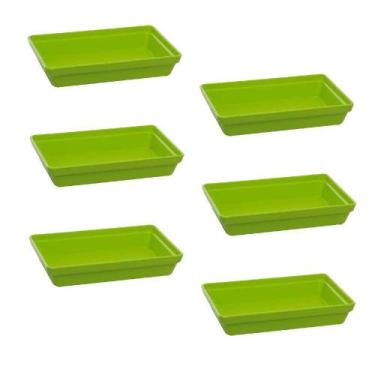 Imagem de Conjunto De Travessa Stillo Rasa Vemplast P 6 Peças Verde
