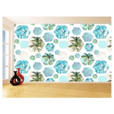 Imagem de Papel De Parede 3D Textura Folhas Tropicais Mata 3,5M Txt74 - Você Dec