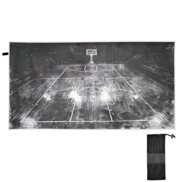 Imagem de Blueangle Toalha de praia para quadra de basquete - Toalhas de viagem compactas e leves - Toalha de secagem rápida super absorvente para natação, acampamento e férias (386)